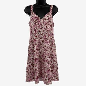 LOFT Beach Floral Surplice Neck Sleeveless Sundress in Pink Multi | Medium